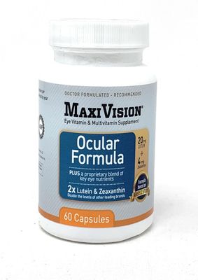 MaxiVision Ocular Formula - AREDS2 - Eye Vitamins &amp; Multivitamin - Lutein and Zeaxanthin - 1 Bottle (60 Capsules)