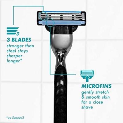Gillette Mach3 Razor Blades for Men, 3-Blade Razor Refills, 15 Count