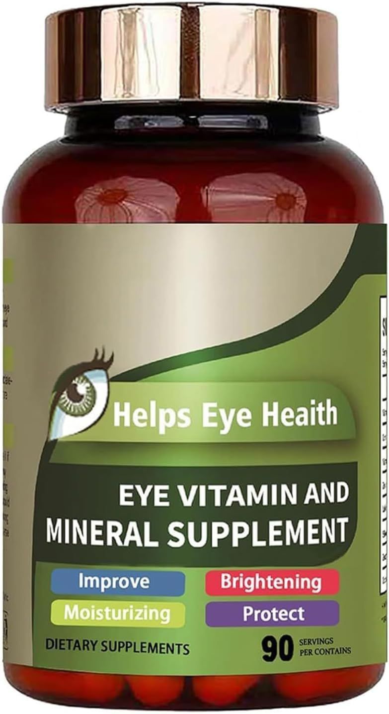 ISRONUY Eye Vitamin &amp; Mineral Supplement with Lutein, Zeaxanthin, Supports Eye Strain, Vision Health for Adults with Vitamins C &amp; E, Vegan Eye Vitamin