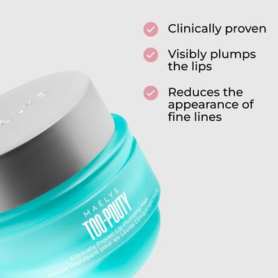 MALYS Cosmetics TOO-POUTY Clinically Proven Lip Plumping Mask - Helps Reduce The Appearance Of Fine Lines - Contains Adeplump to Plump The Look Of Lips