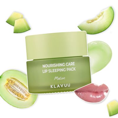 Klavuu Lip Mask Sleeping Pack (0.7oz) - Overnight Deep Hydrating Korean Lip Balm Treatment for Very Dry, Chapped Lips | Lip Lightening &amp; Plumping with Instant Hydration | Gentle Exfoliating (Melon)