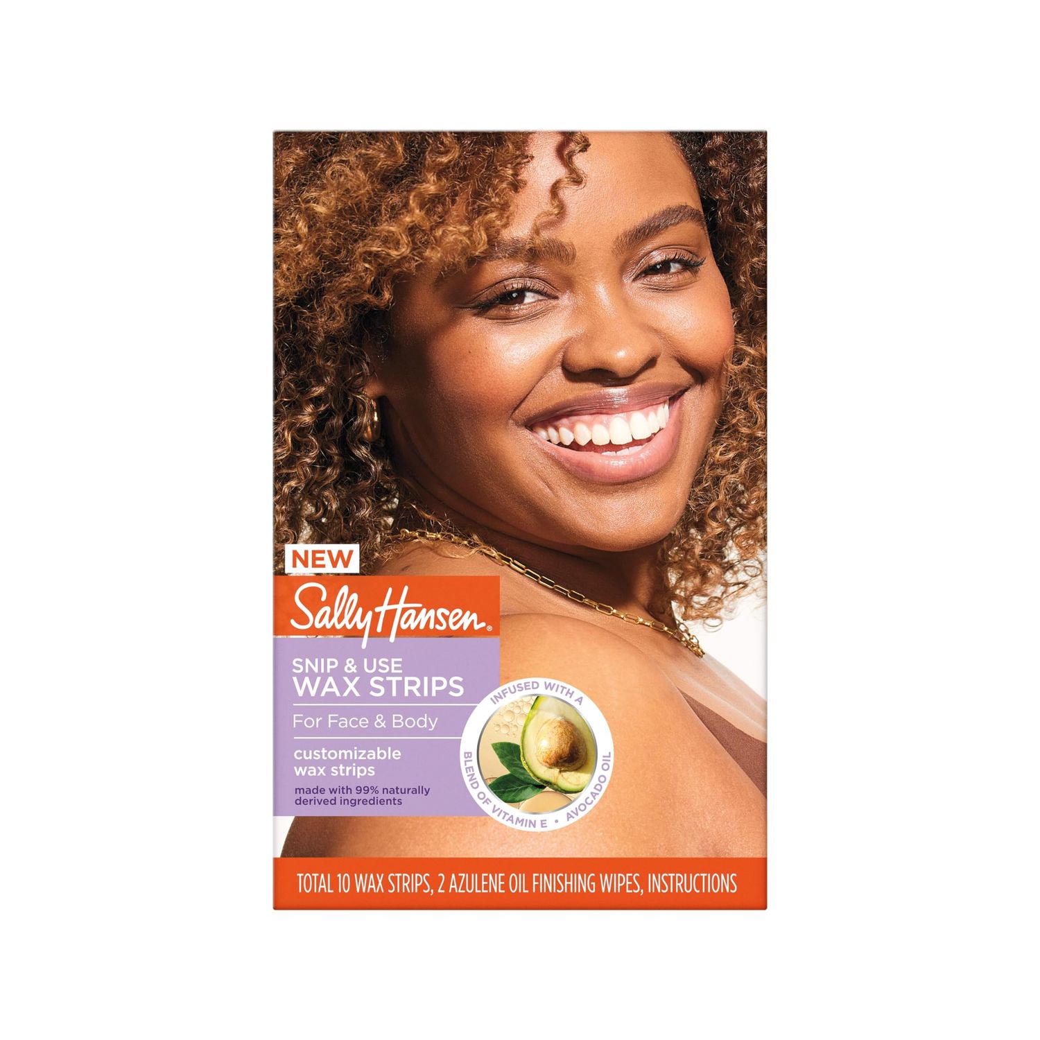Sally Hansen Wax Kit Snip and Use Wax Strips Fro Face &amp; Body 10 Count (Pack of 1)