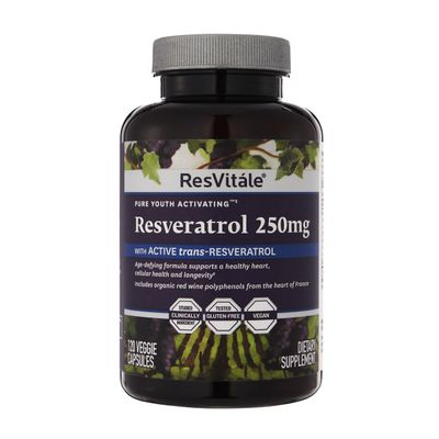 ResVitale Resveratrol 250 mg - Resveratrol Supplement for Men and Women - 120 Veggie Capsules
