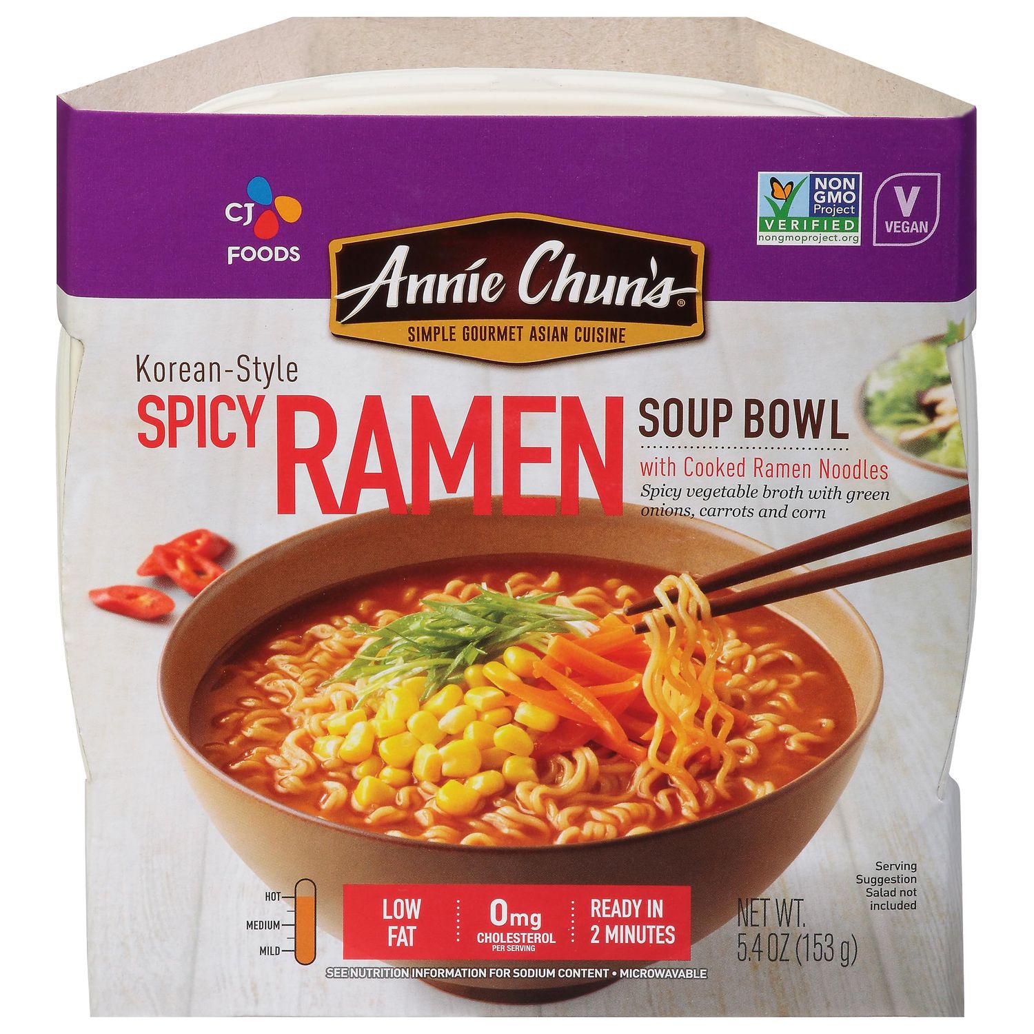 Annie Chun&#39;s Korean Spicy Ramen, Vegan, Non-GMO, 5.4 Oz (Pack of 6)