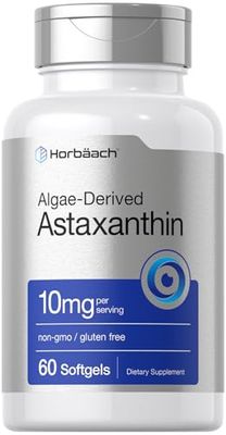 Horbach Astaxanthin 10mg | 60 Softgels | Algae Derived Formula | Non-GMO, Gluten Free Supplement