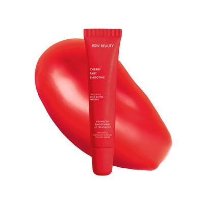 ESW Beauty Cherry Tart Smoothie Lip Treatment - Jelly Red Tint with Shea Butter, Peptides, Cherry Extract for Advanced Smoothing &amp; Collagen Boost