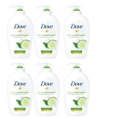 Dove Caring Hand Wash, Fresh Touch Cucumber &amp; Green Tea, 8.45 Fl Oz (Pack of 6)
