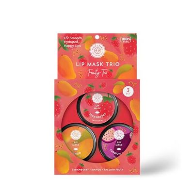 Overnight Lip Sleeping Masks Trio - Set of 3 All Natural Hydrating Lip Treatment - Overnight Repair for Soft, Smooth, Hydrated Lips (3 Pack, Fruity Trio)