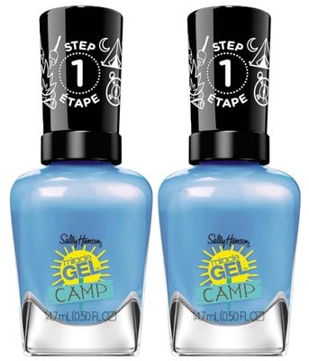 Sally Hansen Miracle Gel, Summer Camp Dockside Dreaming, Long Lasting, Gel-Like Formula, No UV Lamp Needed, Blue Nail Polish - Pack of 2