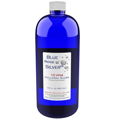 Blue Ridge Silver 10 ppm 32 oz Colloidal Silver Natural Immune Support Health Supplement