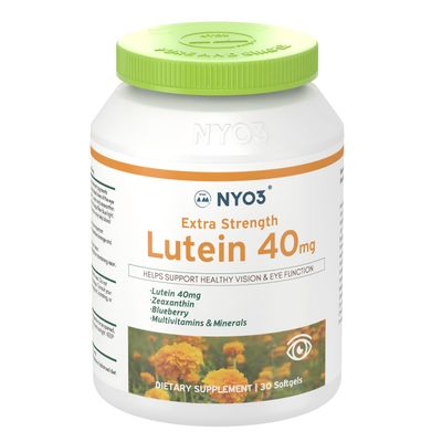 NYO3 Lutein &amp; Zeaxanthin 40mg with Blueberry, 30 Softgels Eyes Vitamins and Mineral Supplement- Eye Vision Health | Antioxidant Support