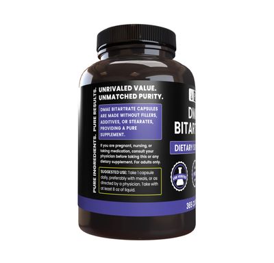 Pure Original Ingredients DMAE Bitartrate (365 Capsules) No Magnesium Or Rice Fillers, Always Pure, Lab Verified