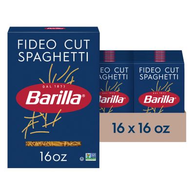 Barilla Fideo Cut Spaghetti Pasta, 16 oz. Box (Pack of 16) - Non-GMO Pasta Made with Durum Wheat Semolina - Kosher Certified Pasta