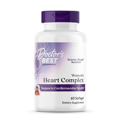 Doctor&#39;s Best Womens Heart Complex with K2 CoQ10, Supports Cardiovascular Health, Non-GMO, Gluten Free, Soy Free 60 Softgels