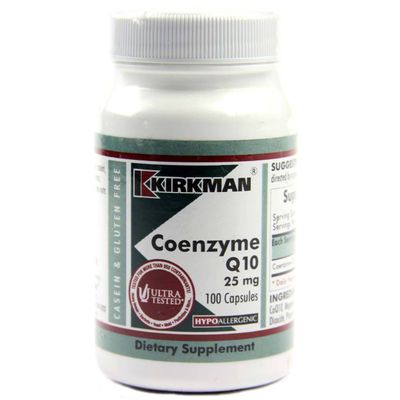 Kirkman Coenzyme Q10 25 mg - Hypoallergenic || 100 Vegetarian Capsules || CoQ10 || Supports Immune System || Gluten and Casein Free || Capsules are Plant Based