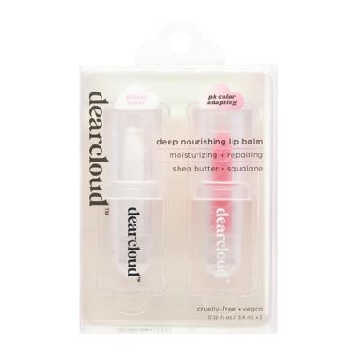 dearcloud Deep Nourishing Lip Balm Set (.13 fl oz) - Lip Balm and Gloss for Women with Shea Butter &amp; Squalane - Korean Skin Care Moisturizer for Lips (Set of 2)