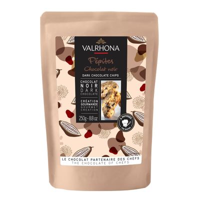 Valrhona Finest Dark Chocolate Chips for Baking - 52 Cocoa, A Perfect Fusion of Premium Dark Cocoa Flavor, These Gourmet Chocolate Chips are Ideal for Cookies, Muffins, Brioches, and Pastries