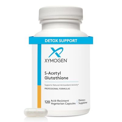 XYMOGEN S Acetyl Glutathione - Superior Absorption Acetylated Glutathione Supplement with Stomach Acid-Resistant Capsules - Healthy Aging, Cellular, Antioxidant Immune Support (120 Capsules)