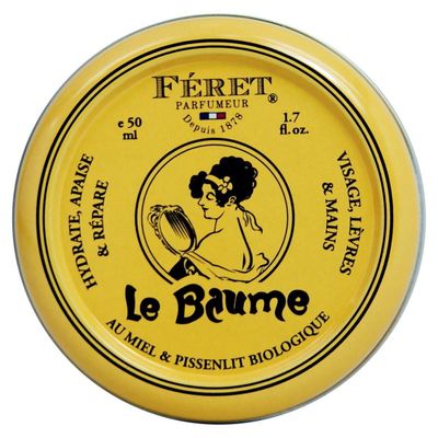 Feret Le Baume Multi-Purpose Balm - Rose Poudr - Deeply Hydrating Moisturizer for Dry Cracked Skin, Lips &amp; Cuticles - Natural Lip Balm with Shea Butter &amp; Honey - Made in France - 50ml / 1.7oz