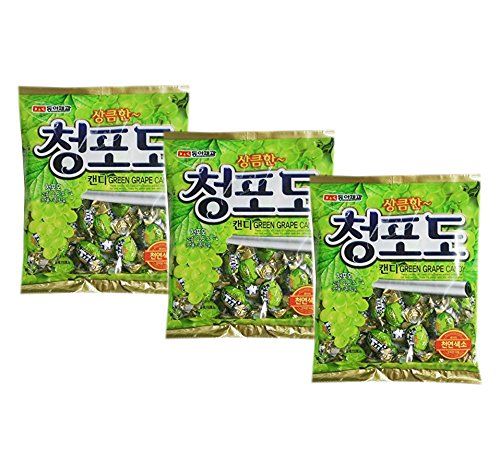 Korean Green Grape Hard Candy 270g (Pack of 3)