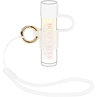 Desing Wish Silicone Chapstick Holder with Cap Cover, 0.6&#39;&#39; Diameter Portable Lip Balm Holder Key Chain Sleeve Chapstick Keychain Holder with Wrist Strap Lanyard - Transparent