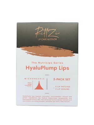 RittZi HyaluPlump Lips 2-PACK SET - Innovative Two-Step Lip Care System for Hydrated, Plump Lips Featuring Sodium Hyaluronate, Peptides, and Niacinamide