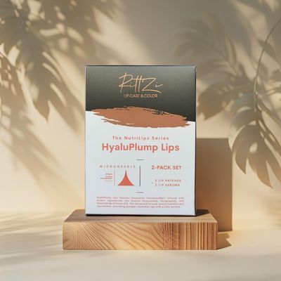 RittZi HyaluPlump Lips 2-PACK SET - Innovative Two-Step Lip Care System for Hydrated, Plump Lips Featuring Sodium Hyaluronate, Peptides, and Niacinamide