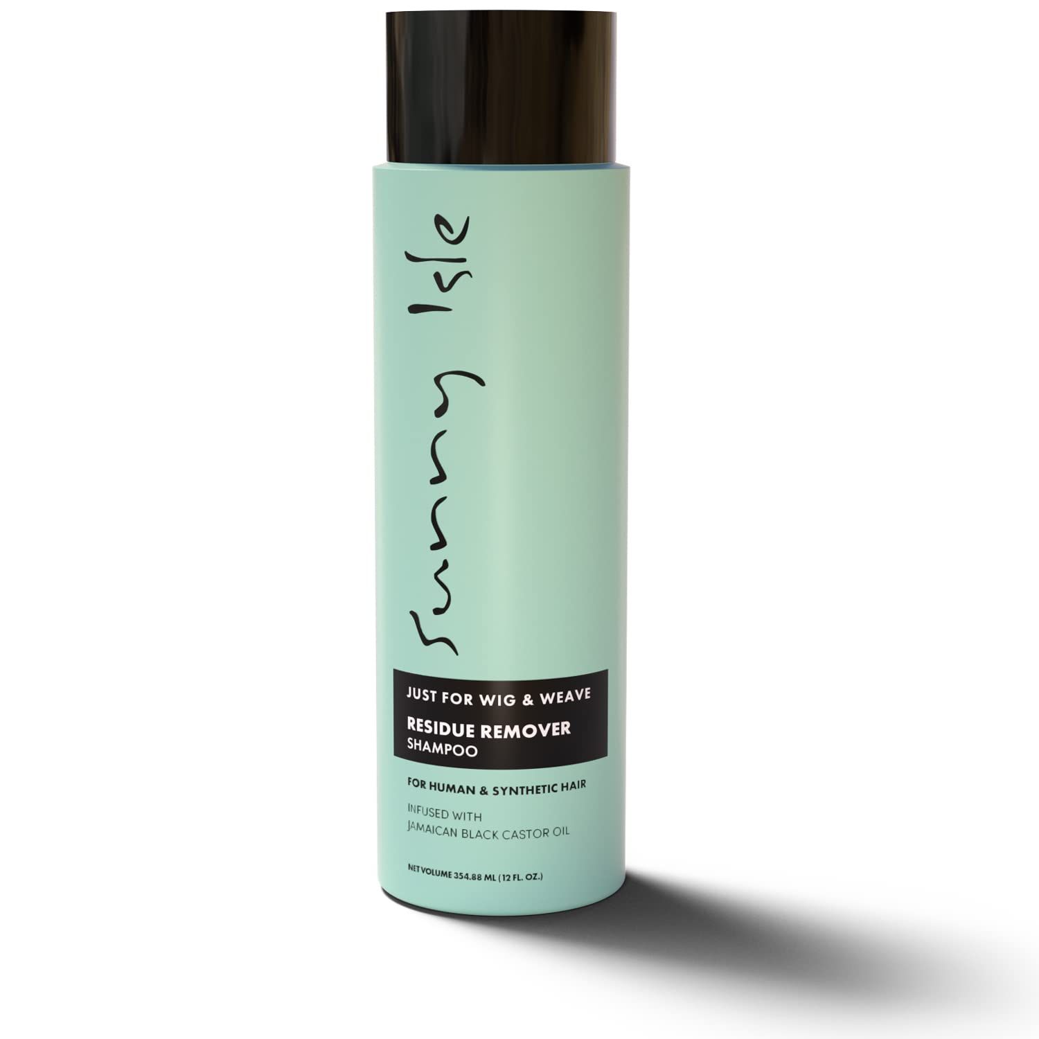 Sunny Isle Just for Wig, Weave, Braid, &amp; Extensions Residue Remover Shampoo 12oz | For Synthetic &amp; Natural Hair | Aloe Vera, Tea Tree, Borago Seed &amp; Jamaican Black Castor Oils | Sulfate Free