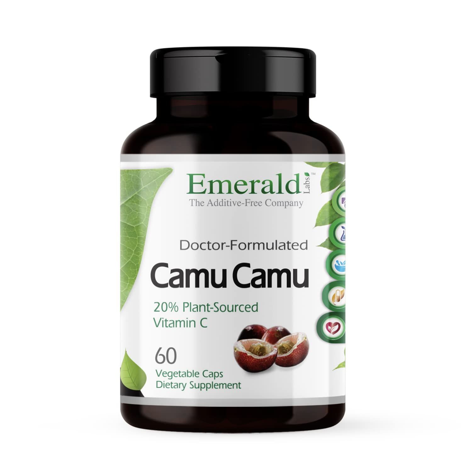 Emerald Labs Camu Camu - Plant-Sourced Vitamin C, Bioflavonoids, Amino Acids &amp; B Vitamins - Gluten-Free, Vegan - 60 Vegetable Capsules (30-Day Supply)