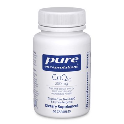 Pure Encapsulations CoQ10-250 mg CoQ10 - Brain Support Supplement - Mitochondrial &amp; Cellular Energy Support - Non-GMO &amp; Vegetarian - 60 Capsules