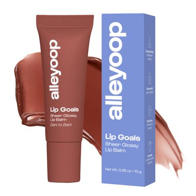 Alleyoop Lip Goals Glossy Lip Balm - Hydrating Tinted Lip-Moisturizer for Women - Vegan LipBalm for Cracked Lips, Moisturizing LipGloss Balm - Lips Treatment &amp; Hydration Care, (Sheer Rosy Brown)