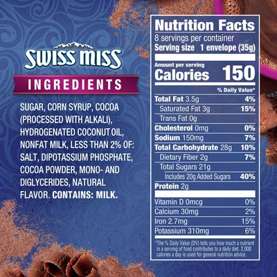 Swiss Miss, Dark Chocolate Sensation, Hot Cocoa Mix, 1.25 Ounce (Pack of 32)