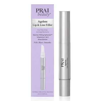 PRAI Beauty Ageless Lip and Line Filler for Instantly Ageless Lips | Lip Serum that Plumps, Smooths, &amp; Fills In Lines | Moisturizing Lip and Line Filler with Vitamins C &amp; E to Boost Collagen