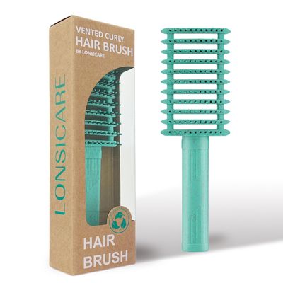 Curl Defining Brush, Vented Curly Hair Brush Products for Effortlessly Detangling Shaping and Defining Women&#39;s Men&#39;s Curls on All Wet or Dry Hair Types, Reduces Frizz (Green 1PC)