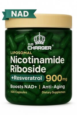 Cled Charger NAD Supplement, Liposomal Nicotinamide Riboside, Resveratrol NMN Supplement Alternative for Anti-Aging, Energy, Focus, for Women and Men, 100 Capsules