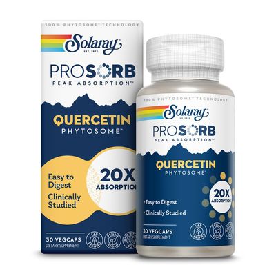 SOLARAY Quercetin Phytosome - 20X Absorption - Easy-to-Digest Antioxidants Supplement for Overall Health Support - Vegan and Made Without Soy - 60-Day Guarantee - 30 Servings, 30 VegCaps