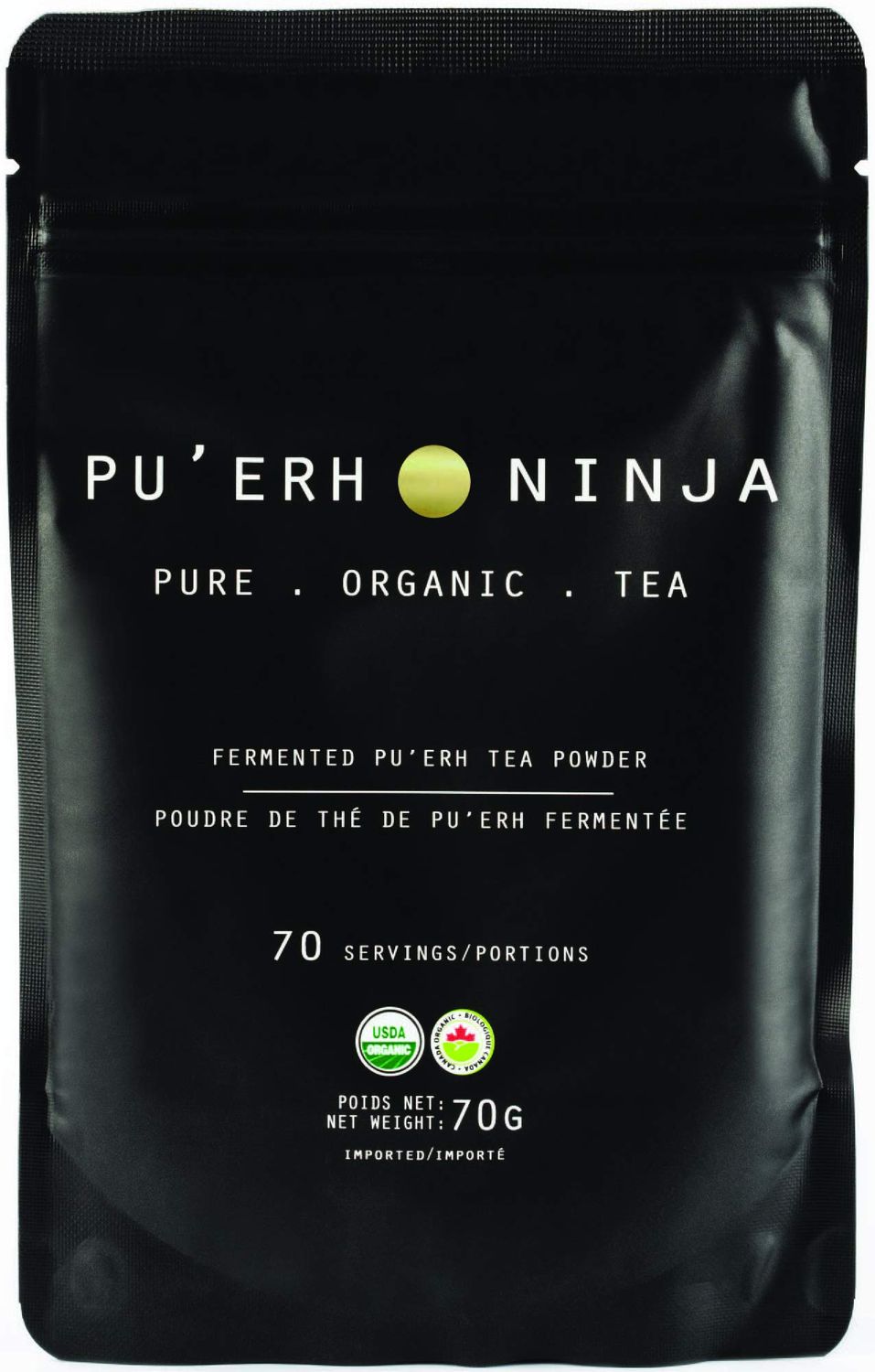 PU&#39;ERH NINJA by Matcha Ninja - Organic Premium Pu&#39;Erh Tea Powder. 70g Pouch
