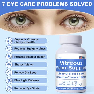 Zhizaiql Eye Vitamin with Lutein and Zeaxanthin for Vitreous Clarity - Supports Clear Vision - Reduce Squiggly Lines, Dry Eyes, Screen Fatigue, and Degeneration, 90 Vegan Capsules