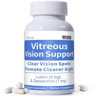 Zhizaiql Eye Vitamin with Lutein and Zeaxanthin for Vitreous Clarity - Supports Clear Vision - Reduce Squiggly Lines, Dry Eyes, Screen Fatigue, and Degeneration, 90 Vegan Capsules
