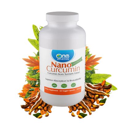 One Planet Nutrition Nano Curcumin 500 mg Veggie Capsules (60 Servings), Nano for High Absorption, Supports Overall Wellness, Non-GMO, Vegan, Gluten-Free