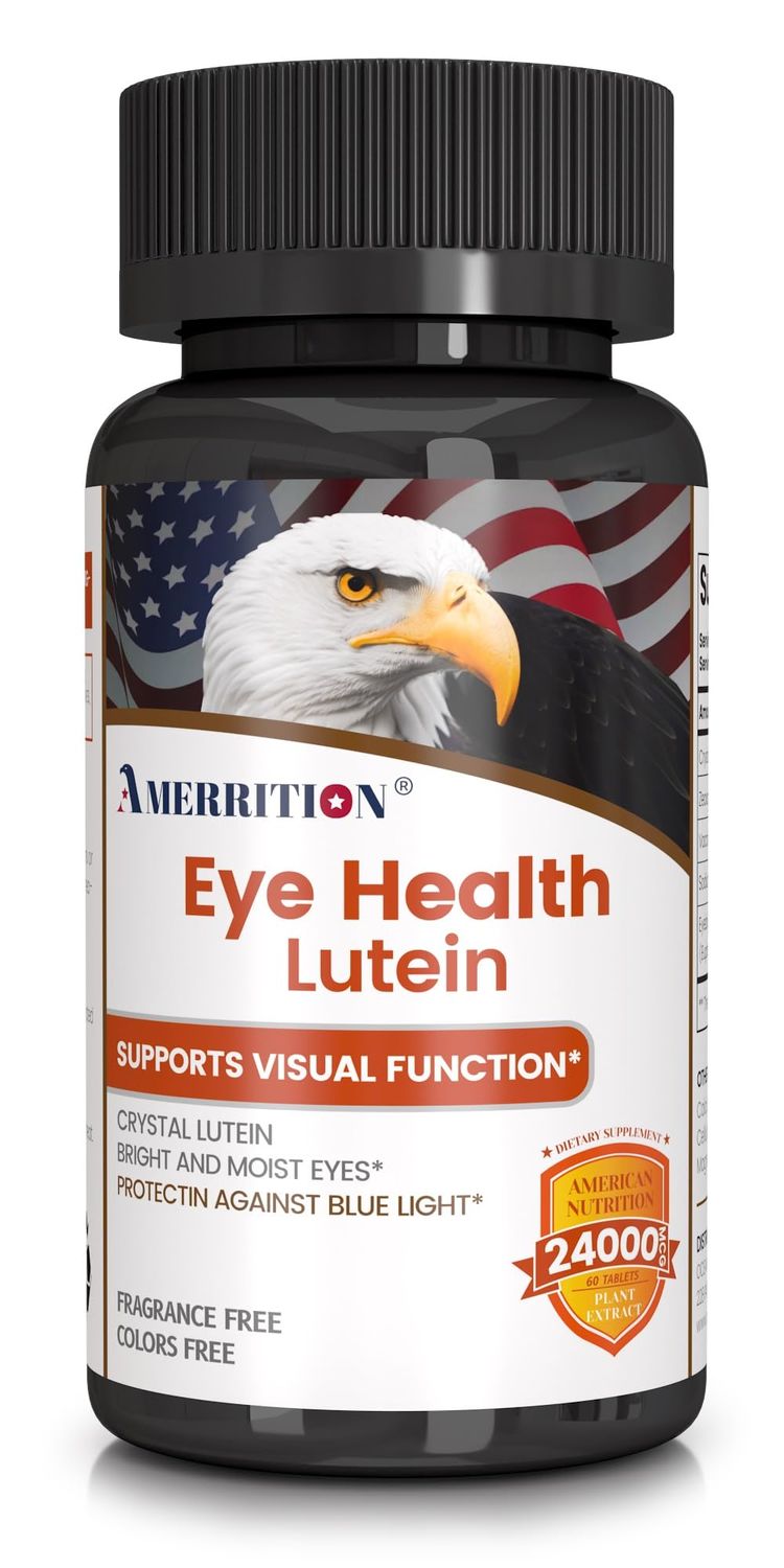 Amerrition Advanced Lutein Eye Health Supplement - Enhanced with Zeaxanthin, Supports Vision &amp; Eye Health - Non-GMO &amp; Gluten Free - Natural Eye Vitamin Tablets - 60ct