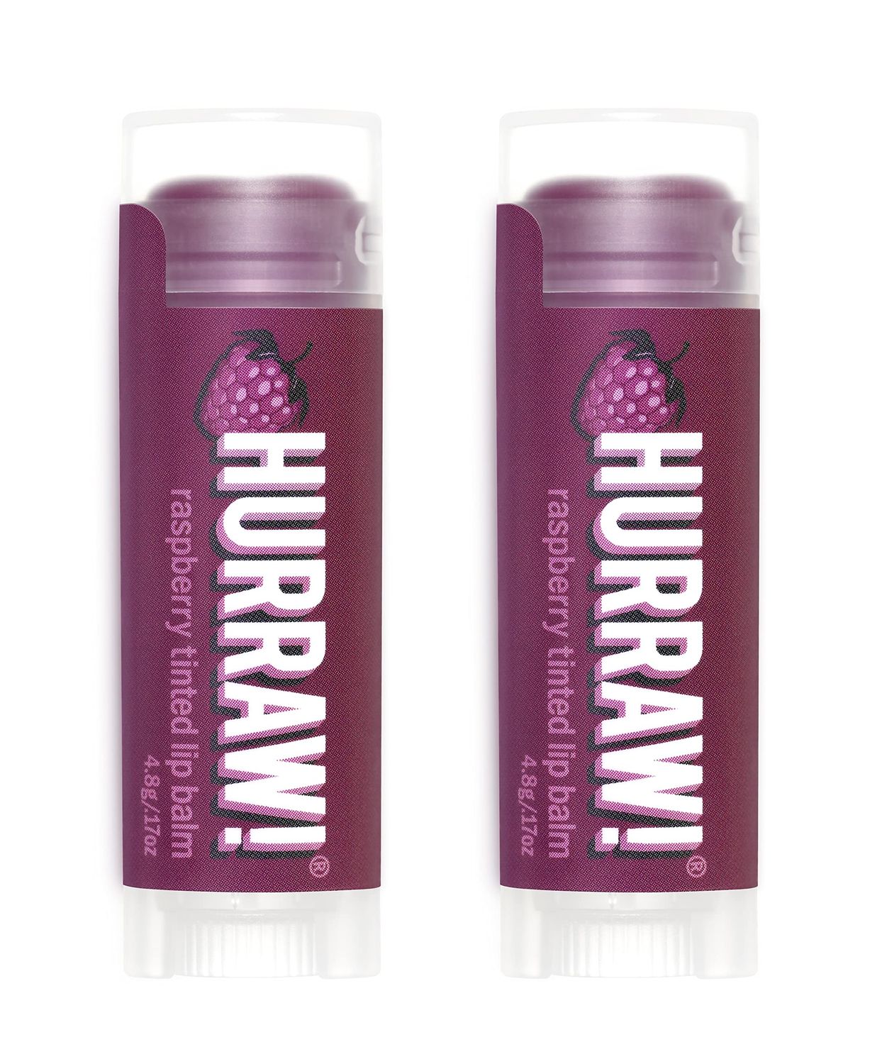 Hurraw! Raspberry Tinted Lip Balm, 2 Pack: (Sheer Berry Tint) Organic, Certified Vegan, Cruelty and Gluten Free. Non-GMO, 100 Natural Ingredients. Bee, Shea, Soy and Palm Free. Made in USA