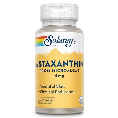 SOLARAY Astaxanthin 4 mg | Antioxidant | Healthy Eye, Skin, Cardiovascular Function &amp; Joint Support | 60 Softgels