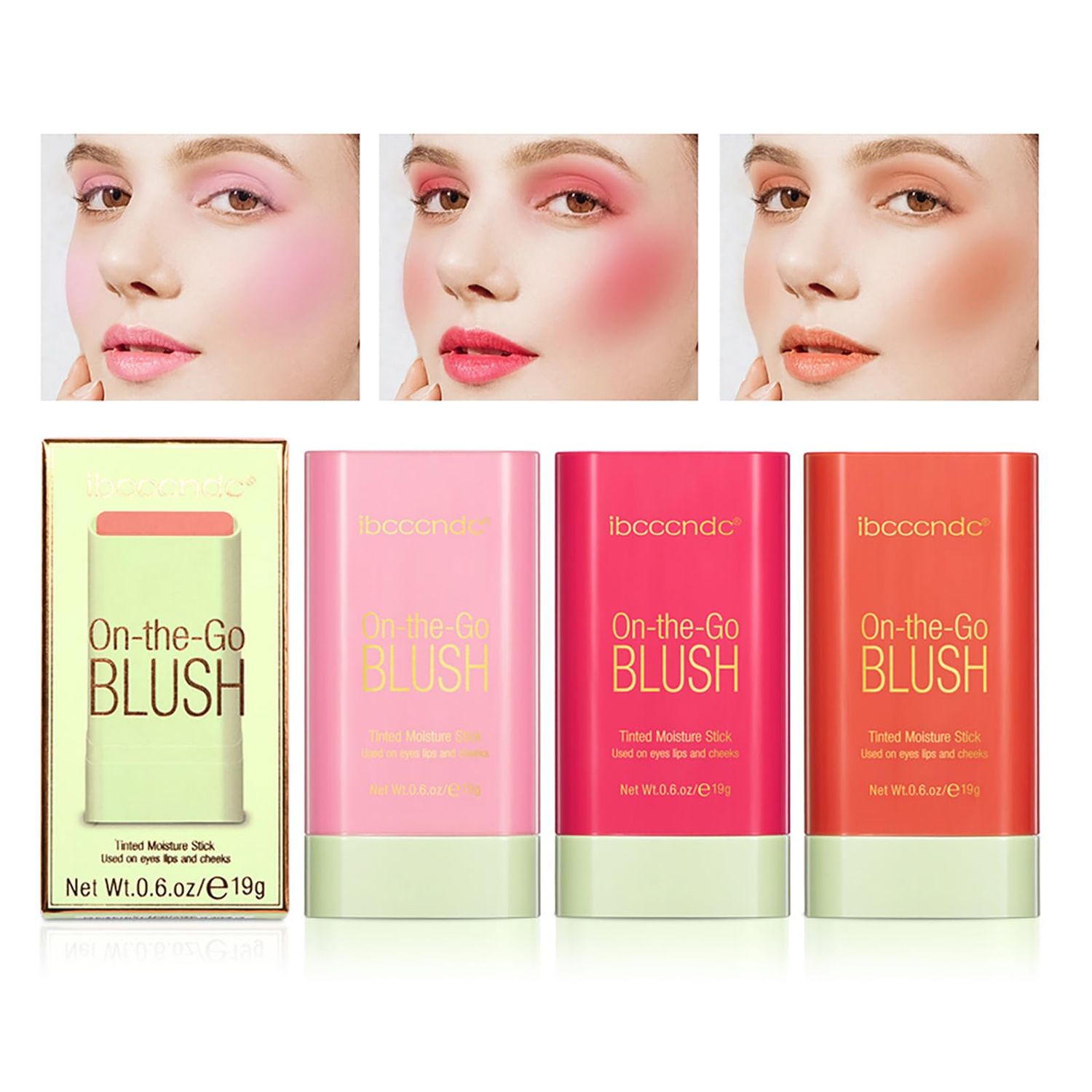 BeauFairy 3 in 1 Blush Stick, 2 PCS Shy Pink, Long Lasting Waterproof Lightweight Moisturing Face Blush, Easy Blends Use on The Go, Natural Matte Soft Cream Blushers for Cheeks Lips Eyes, 0203