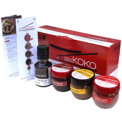Basic Korean Sauce Gift Set by KOKO - Gochujang Doenjang Gochugaru Ganjang