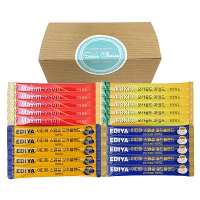 Journey of Asia &quot;Seri&#39;s Choice KOREAN Coffee Mix&quot; Variety Packets Sampler, Instant Coffee Mix 20 Sticks/Maxim Instant Coffee Original/Maxim Mocha Coffee/Ediya Special Blend