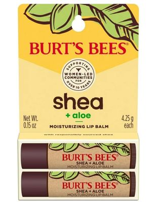 BURT&#39;S BEES Moisturizing Lip Balm SheaAloe 2Pk