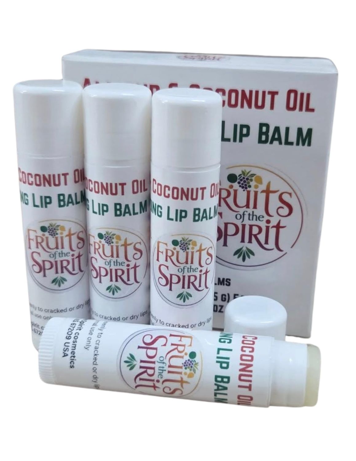 Sweet Almond &amp; Coconut Oil Moisturizing Lip Balm, Natural with Shea Butter, Aloe &amp; Vitamin E &amp;, 4-Pack, 0.15 oz