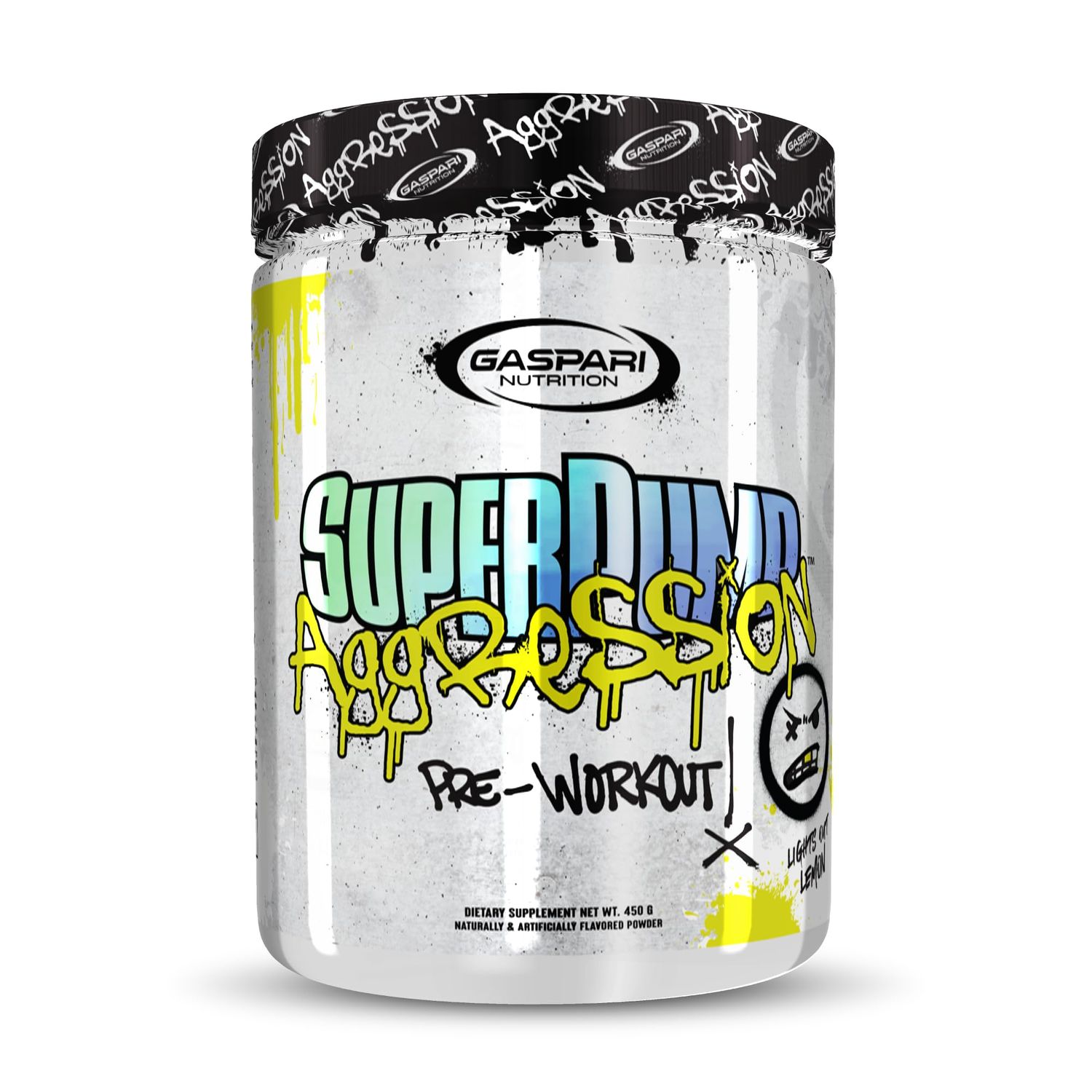 Gaspari Nutrition SuperPump Aggression Pre-Workout: Energy, Focus, Endurance, Recovery, Creatine and Caffeine (25 Servings, Lights Out Lemon)