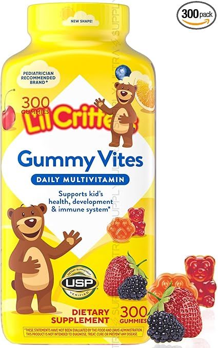 Lil_Critters Gummy Vites (300 Count.) Daily Kids Multivitamin – Natural Fruit Flavors, USP Verified, Gluten Free
